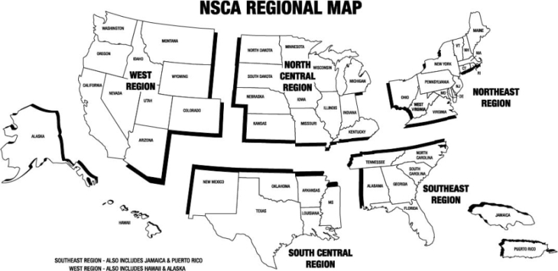 NSCA Regional Map